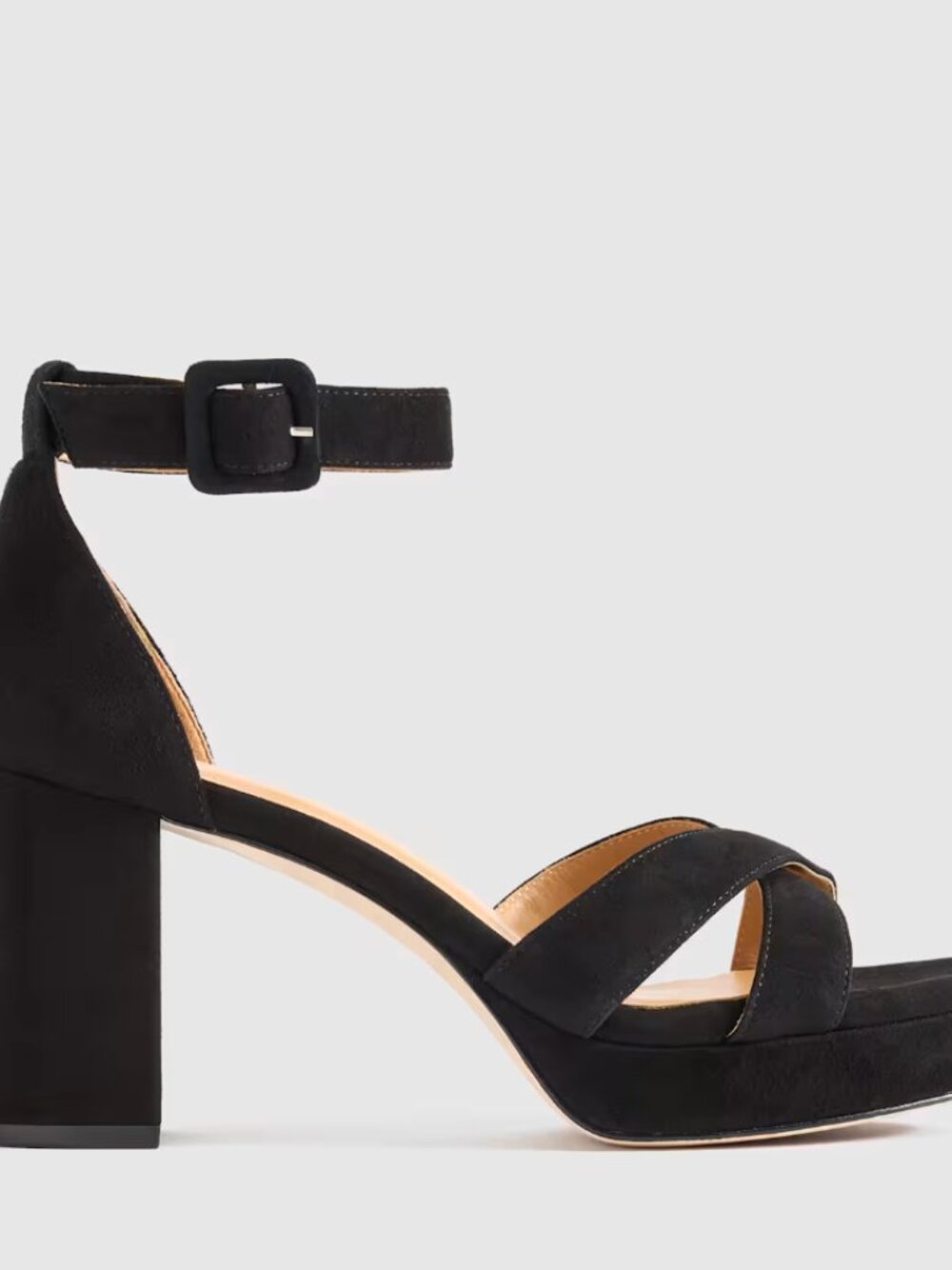 Quince Italian Leather Crisscross Platform Sandal Sz 9 NWT - Picture 2 of 5